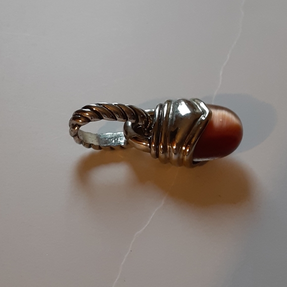 Silver Ròpe Cable PENDANT with Tigers Eye - Picture 2 of 2